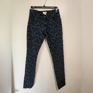 F21 velvet blue/black pants